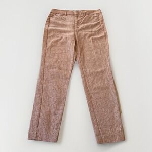 3/$25 Sale! Nine West Women's Slim Ankle Pants Size 10 Pink White Stretch Cotton